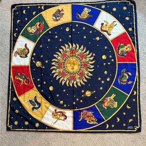 Vintage Versace Zodiac Silk Scarf